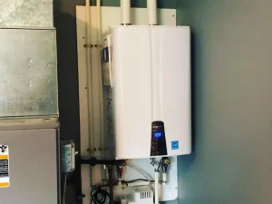 Tankless water heater installation by D.Burgo Plumbing and Heating Inc.