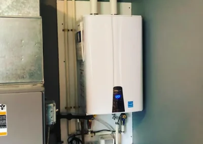 Tankless water heater installation by D.Burgo Plumbing and Heating Inc.